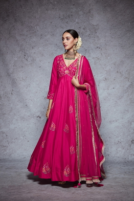 Gardish Rani Pink Saira Anarkali Set